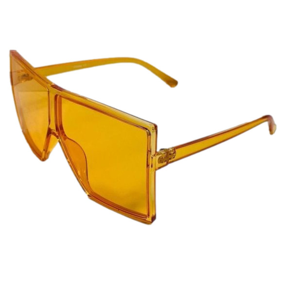 6072 | Orange Square Unisex Sunglasses - Picture 3 of 5